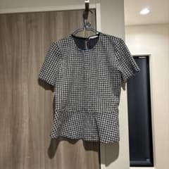ZARA ハウンドトゥース柄 半袖トップスのサムネイル