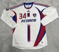 FC東京　白ユニフォーム　adidas 34番　長袖短パン　非売品のサムネイル