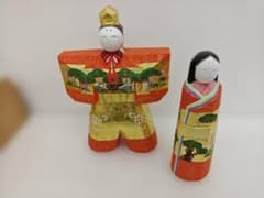 奈良一刀彫 高橋博之 博之作 立雛 共箱 彩絵金箔 雛人形 伝統工芸 