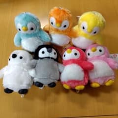 FANS　ボールチェーン付き　カラフルペンギンぬいぐるみ　７個セット