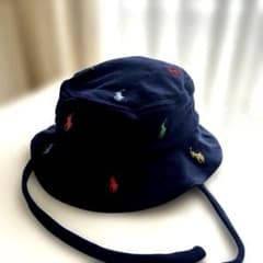 【美品】ラルフローレン ベビー 帽子 12M/24M 48センチ ネイビーのサムネイル