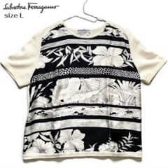 Salvatore Ferragamo 花柄 シルク切替 ニットトップス L Salvatore Ferragamo 花柄 シルク切替 ニットトップス L - メルカリ