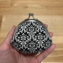 ハンドメイド がま口財布 小銭入れ ダマスク柄のサムネイル