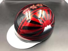 コルク半 カスタム 富士日章 三つボタン 黒赤 ラメ 特攻 高級クリヤ