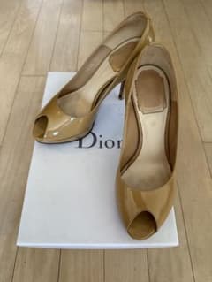 Dior ベージュ オープントゥ ハイヒール　35のサムネイル
