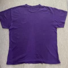 無地 Tシャツ パープル クルーネックＬのサムネイル