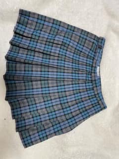 神奈川県立新栄高校　旧制服　制服　正規品　スカートのみ　ブルー　チェックのサムネイル