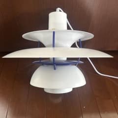 引掛シーリング式ペンダントライト　白&青　LED対応　LED電球1個付きのサムネイル
