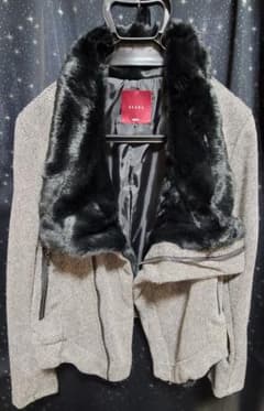 【美品】SEANA ツイード×フェイクファー スタンドブルゾン・ライダースのサムネイル