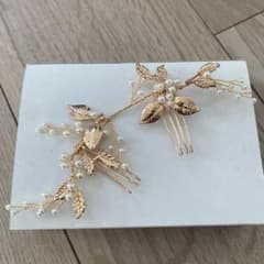 ゴールド リーフ パール ヘアアクセサリーのサムネイル