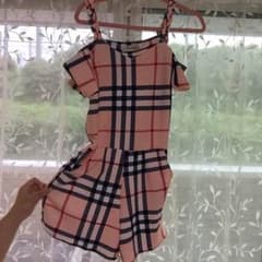 チェックオフショルロンパースのサムネイル