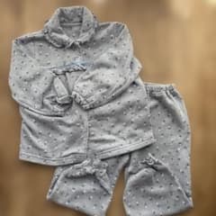 ブルーグレー 花柄 長袖パジャマ　110cmのサムネイル