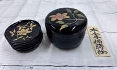 本金手描蒔絵 棗 銘々皿 6枚セット 茶道具 会津塗　鈴武　なつめ　豆皿 本金手描蒔絵 棗 銘々皿 6枚セット 茶道具 会津塗 鈴武 なつめ 豆皿