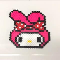 アイロンビーズ ♡マイメロディ コースターのサムネイル