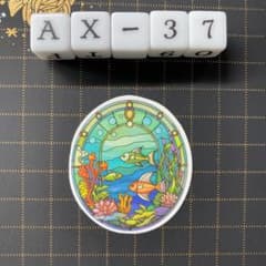방수 스티커 바다 속 스테인드 글라스풍 일러스트 AX-37