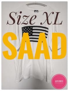 SAAD サード アメリカ国旗プリント 白 Tシャツ XLのサムネイル