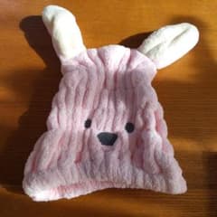 タオルキャップ　シャワーキャップ　ピンク　ウサギのサムネイル