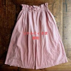 ベビーピンク ガウチョパンツ (140) スカート風・リボン・ピンクのサムネイル