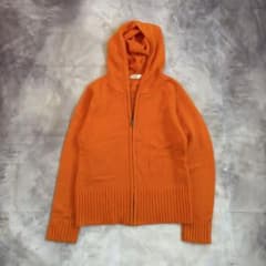 Three & Two One L ニットパーカー オレンジ ジップアップ 古着のサムネイル