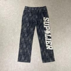 SUPPLIER×PLAYBOY コラボ L ロゴ ブラック ワイドバギーデニム - メルカリ