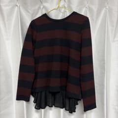 長袖カットソー ボーダー バックプリーツ - 5