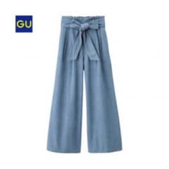 GU☆デニムウエストリボンワイドパンツのサムネイル