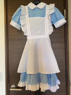 メイド服 コスプレ衣装 水色×白 カチューシャ2点付きのサムネイル