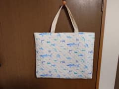 ハンドメイド　レッスンバッグ　サメ　海の生き物　　キルティングのサムネイル