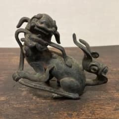 獅子 狛犬 古銅 置物 オブジェ 工芸品 古美術 骨董品 レトロ