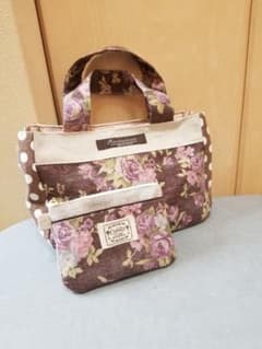 アンティークトートバッグ小銭入れセット ハンドメイドのサムネイル