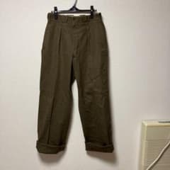 ウール ワイドパンツ ブラウン　ボタンフライ　古着　レアのサムネイル