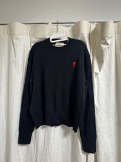 AMI Paris ハートロゴ クルーネックニット ブラックのサムネイル