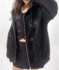 PELLICULE ペリキュール 黒 ブラック パーカー ロング丈 PELLICULE ペリキュール 黒 ブラック パーカー ロング丈 - メルカリ