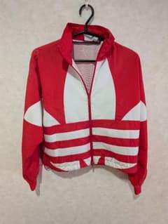 adidas 赤白 ストライプジャケット XS - メルカリ