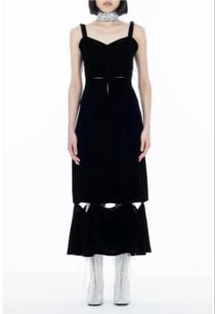 FETICO VELVET SLIT DRESS ブラック サイズ1のサムネイル