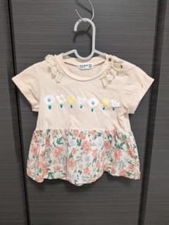 RAG MART 花柄刺繍コットンTシャツ 90cmのサムネイル