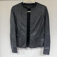 【本革】INDIVIレディースレザージャケット 後ろデザインありのサムネイル