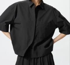 ユニクロ UNIQLO ナイロンボクシーショートシャツ ブラック Sのサムネイル