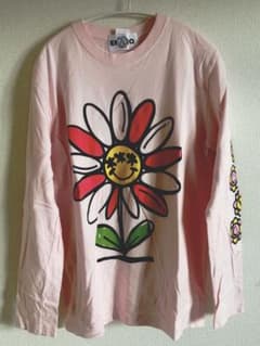 ⭐︎値下げ⭐︎ロングTシャツピンク花プリントLのサムネイル