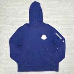 モンクレール パーカー フーディ 青 XLサイズ ビッグロゴ - メルカリ