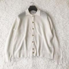 美品 レキップ 24SS 透かしレース柄ニットカーディガン ホワイト 美品 レキップ 24SS 透かしレース柄ニットカーディガン ホワイト