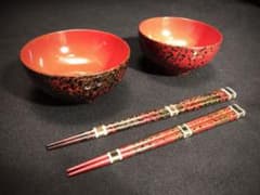 【津軽塗】夫婦お椀(箸セット)のサムネイル