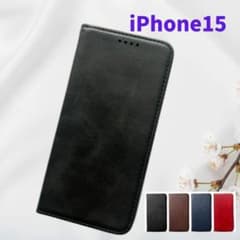 iPhone15 수첩형 스마트폰 케이스 아이폰 마그넷 자석 블랙