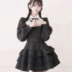 【専用】Pal elfy リボン付きドットチュールティアードワンピースストライプのサムネイル