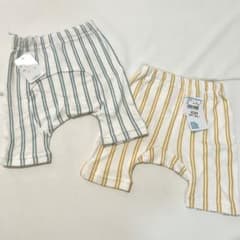【新品】ベビーストライプ パンツ70センチ 2枚セット 短パン ボトムスのサムネイル