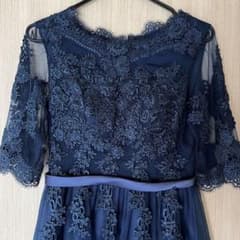 ネイビー刺繍チュールパーティードレスのサムネイル