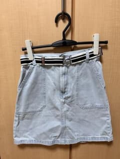 GU ガールズ ベルト付きデニムスカート 160のサムネイル