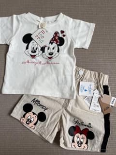 【新品未使用】Disney ミッキー＆ミニー Tシャツ　パンツセット　チマジロ