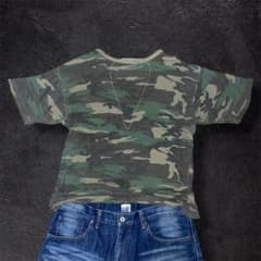 vintage camo 迷彩tee archive grunge y2k 短丈 - メルカリ