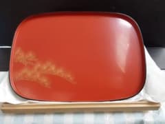未使用品 輪島塗 朱塗 吹寄せ 小判盆 - メルカリ